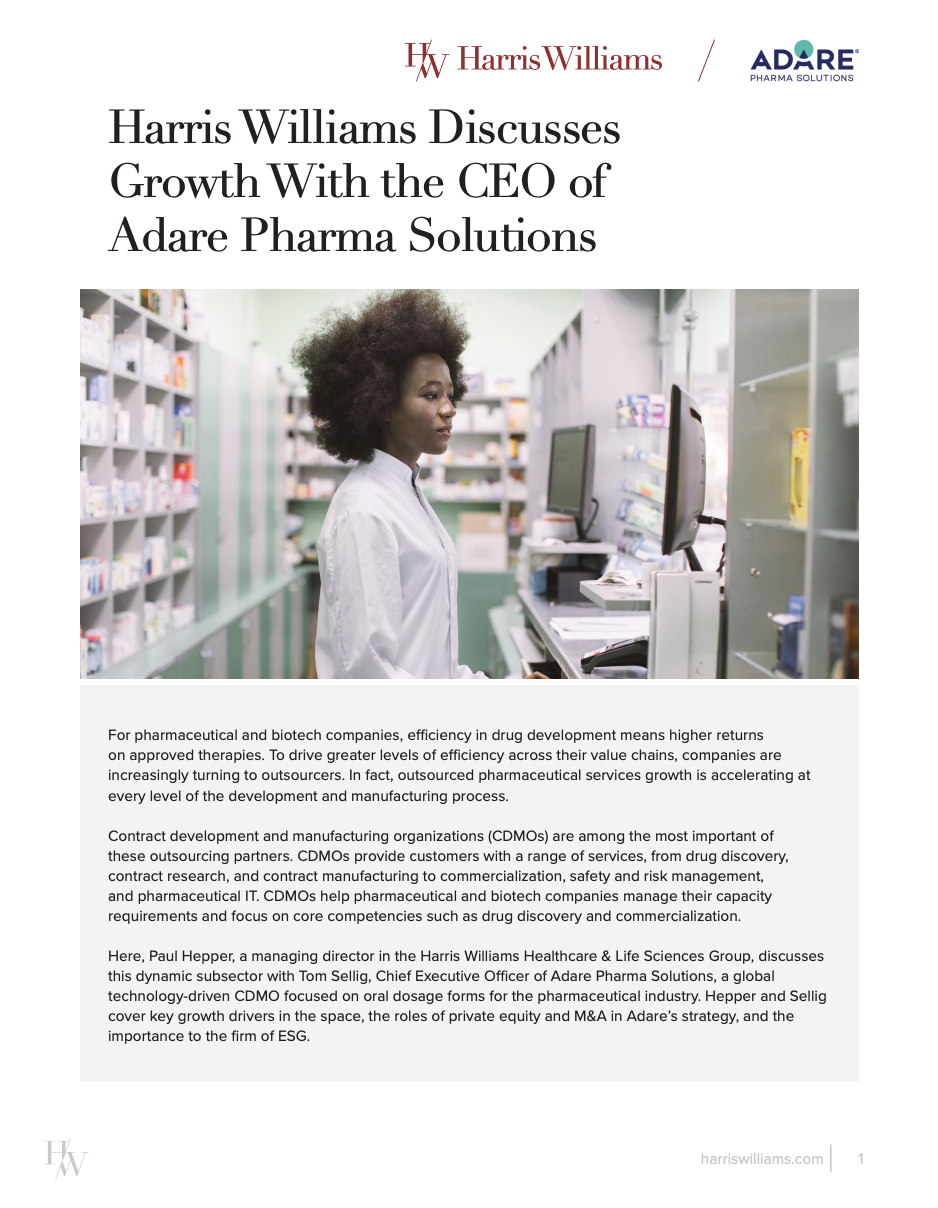 Harris Williams Discusses Growth With the CEO of Adare Pharma Solutions Thumbnail