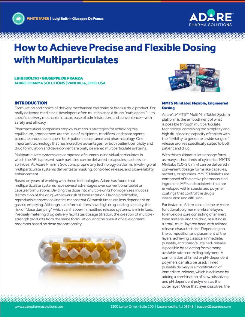 How to Achieve Precise and Flexible Dosing with Multiparticulates