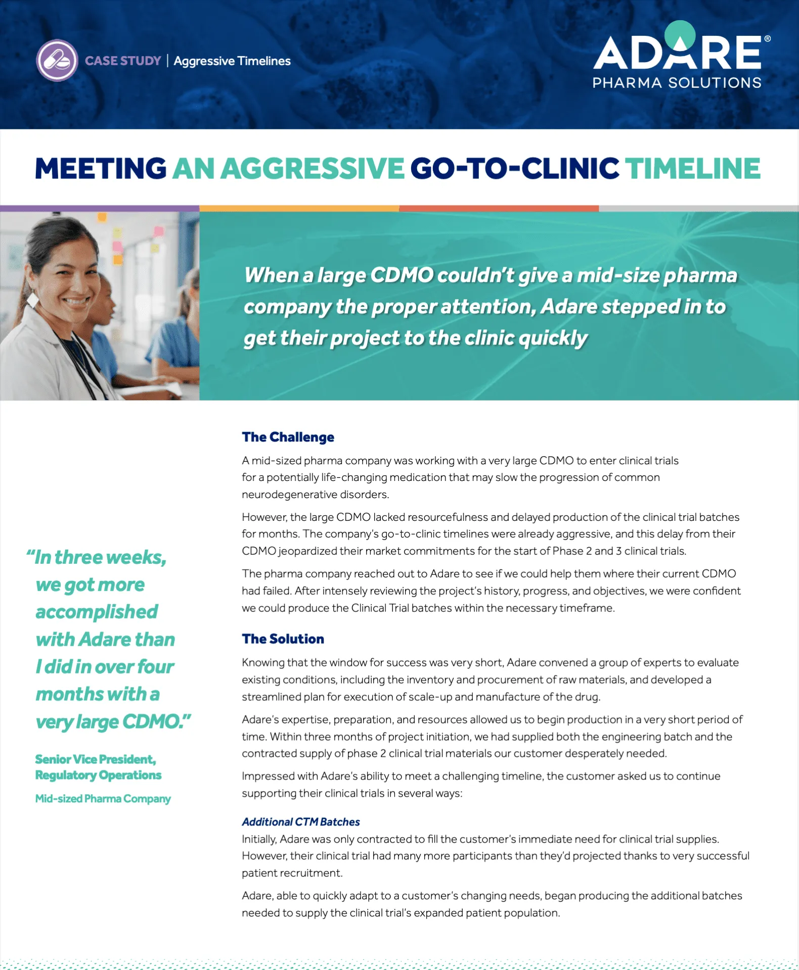 Meeting an Aggressive Go-to-Clinic Timeline