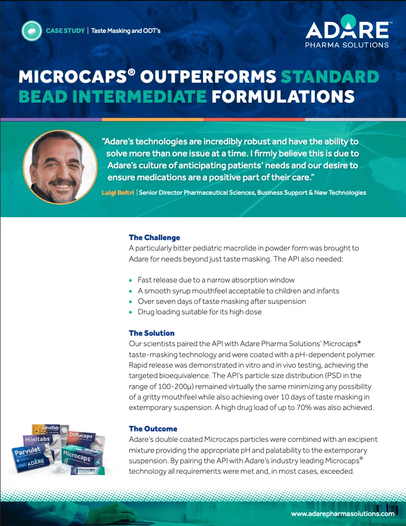 Microcaps® Outperforms Standard Bead Intermediate Formulations