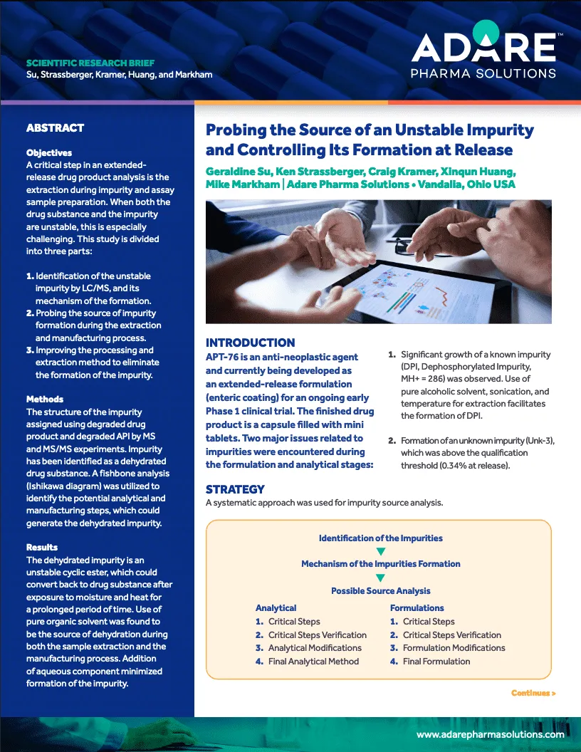 Probing the Source of an Unstable Impurity and Controlling Its Formation at Release