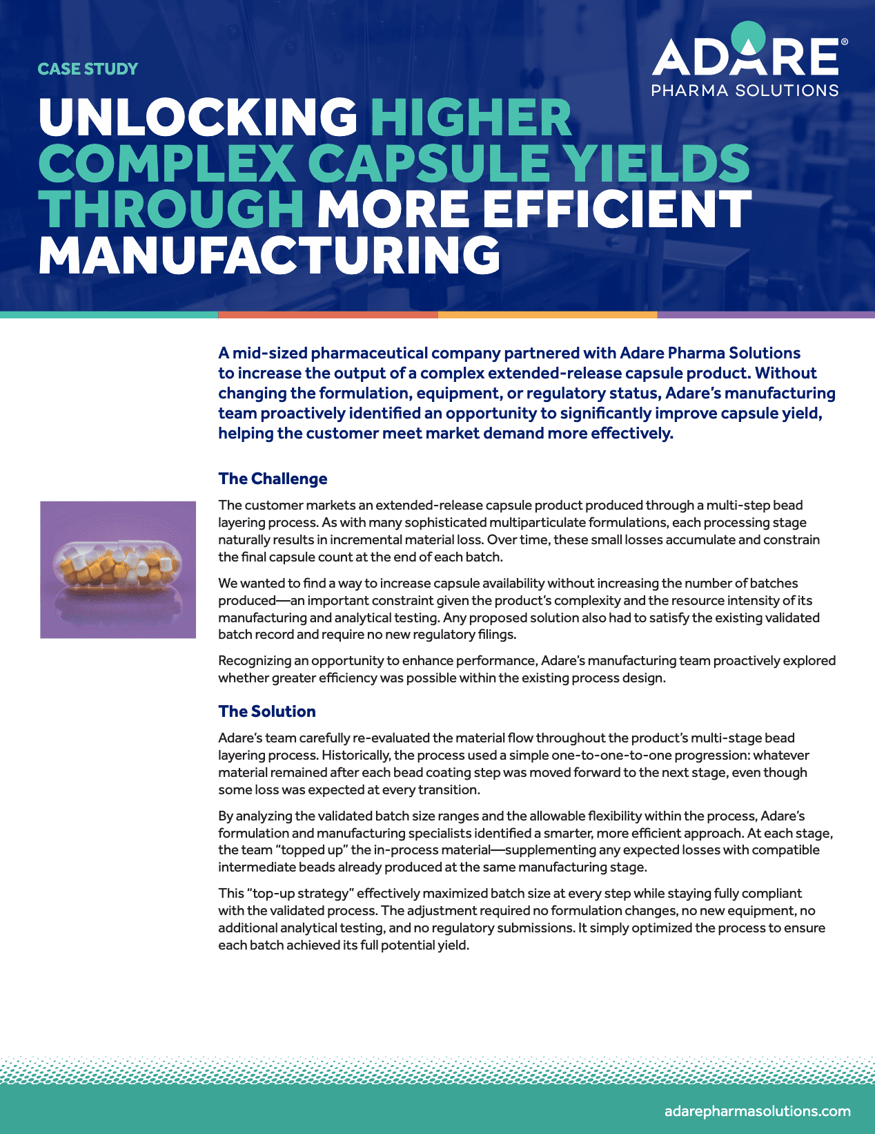 Case Study Unlocking Higher Complex Capsule Yields Through More Efficient Manufacturing-1