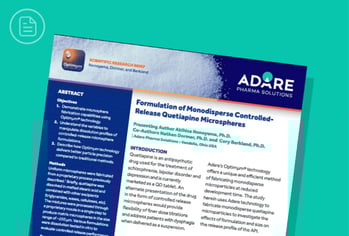 Formulation of Monodisperse Controlled-Release Quetiapine Microspheres