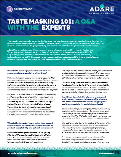 Taste Masking 101- A Q&A With The Experts