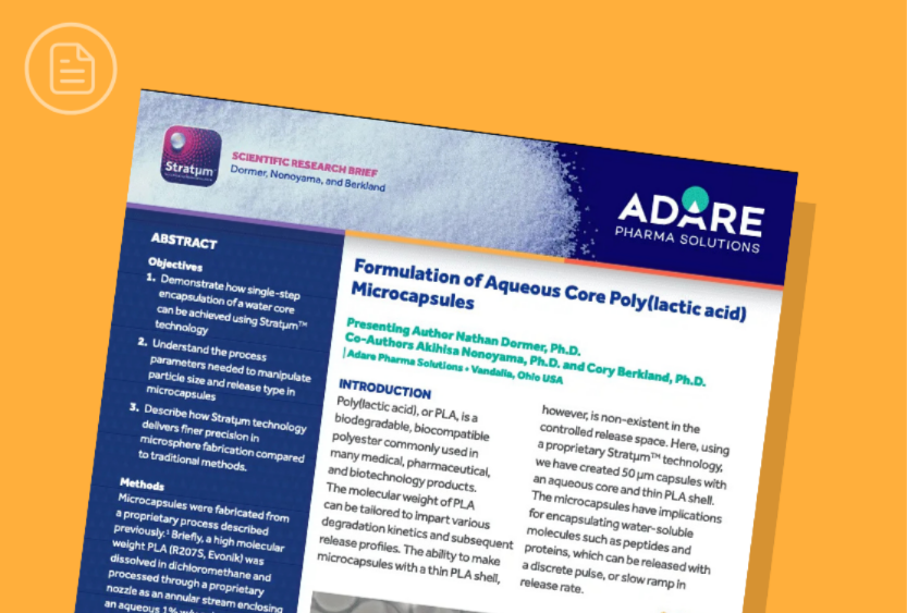 Formulation of Aqueous Core Poly(lactic acid) Microcapsules - Adare ...